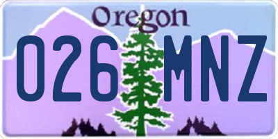 OR license plate 026MNZ