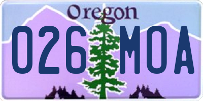OR license plate 026MOA