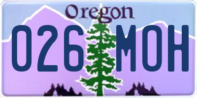 OR license plate 026MOH