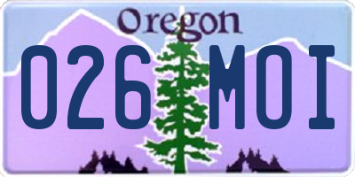 OR license plate 026MOI