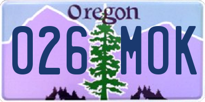 OR license plate 026MOK