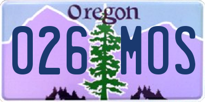 OR license plate 026MOS