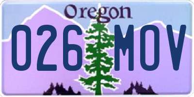 OR license plate 026MOV