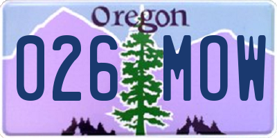 OR license plate 026MOW
