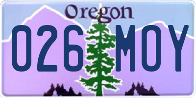 OR license plate 026MOY