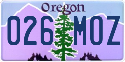 OR license plate 026MOZ