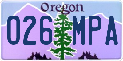 OR license plate 026MPA