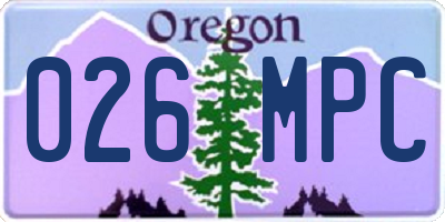 OR license plate 026MPC