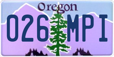OR license plate 026MPI