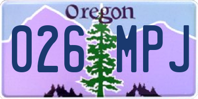 OR license plate 026MPJ
