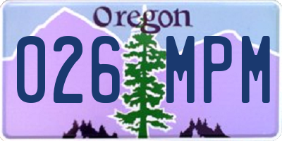 OR license plate 026MPM