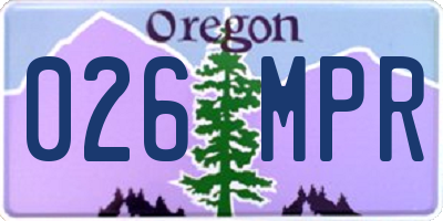 OR license plate 026MPR