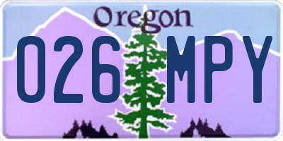 OR license plate 026MPY