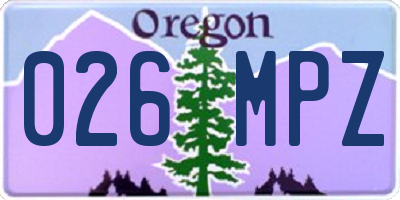 OR license plate 026MPZ