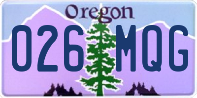 OR license plate 026MQG