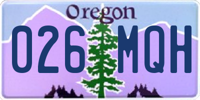 OR license plate 026MQH