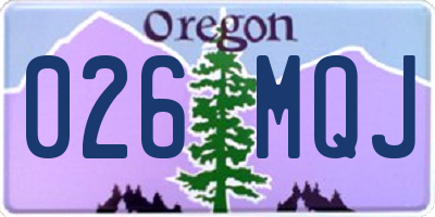OR license plate 026MQJ