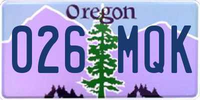 OR license plate 026MQK