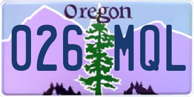 OR license plate 026MQL