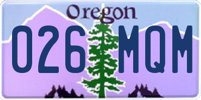 OR license plate 026MQM