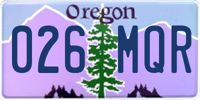 OR license plate 026MQR
