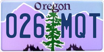 OR license plate 026MQT