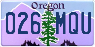 OR license plate 026MQU
