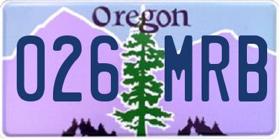 OR license plate 026MRB