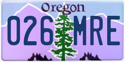 OR license plate 026MRE