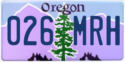 OR license plate 026MRH