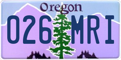 OR license plate 026MRI