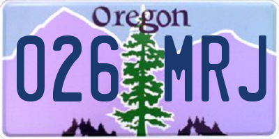 OR license plate 026MRJ