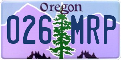 OR license plate 026MRP