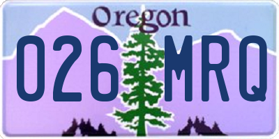 OR license plate 026MRQ