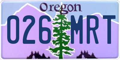 OR license plate 026MRT
