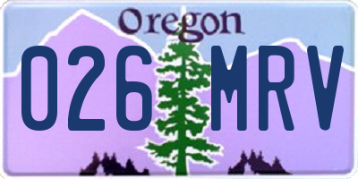OR license plate 026MRV