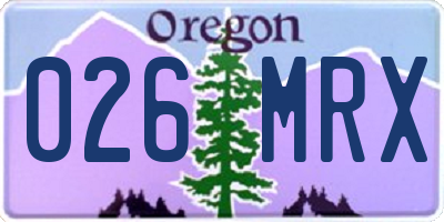 OR license plate 026MRX
