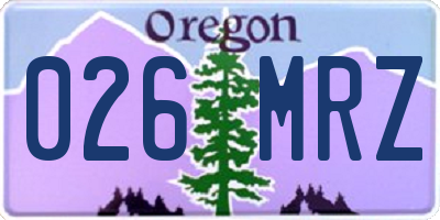 OR license plate 026MRZ