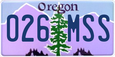 OR license plate 026MSS