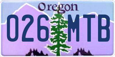 OR license plate 026MTB