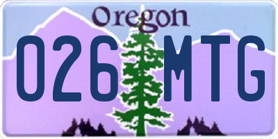 OR license plate 026MTG