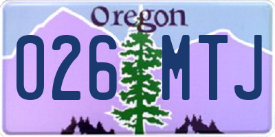 OR license plate 026MTJ