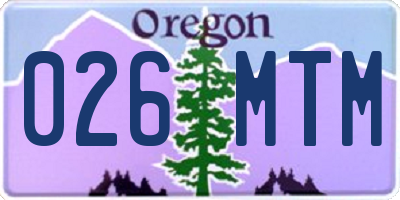 OR license plate 026MTM