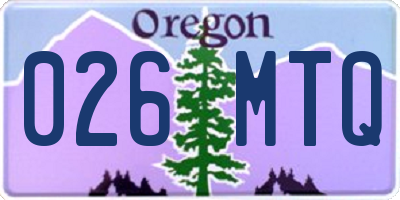 OR license plate 026MTQ
