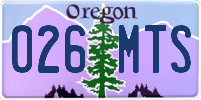 OR license plate 026MTS