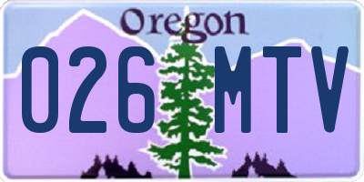OR license plate 026MTV