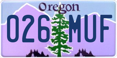 OR license plate 026MUF