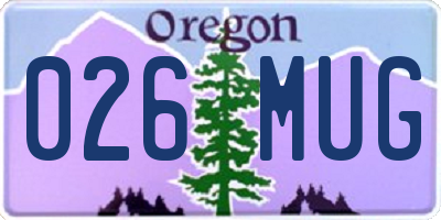 OR license plate 026MUG