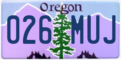 OR license plate 026MUJ