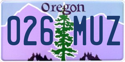OR license plate 026MUZ